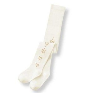Ivory Shimmer Hearts Tights